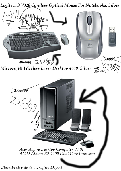 blackfiday office BEST Freakin Black Friday deals at Office Depot! November 28, 2008!