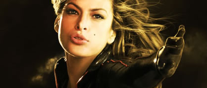 eva The Sexy girls of Frank Millers The Spirit! The triple killer death squad: Eva Mendes, Scarlett Johansson, and Jaime King.