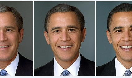 barrack obama george bush 1 President Barack Obama & George Bush Face Morph. Woah.