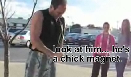 chick1 Man Uses Mind and the Jedi Force to Break Stacks of Crap! Now thats Useful!