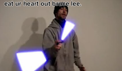 lulz2 Star Wars: The Nunchuck Lightsaber! If Bruce Lee Could Live Long Enough To Witness Such Glory!