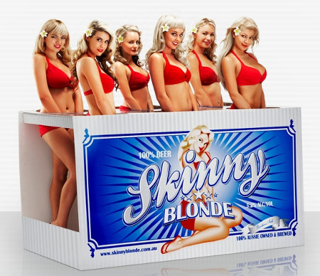 Skinny Blonde Beer. 100% Beer, 100 Degrees Of Nudity. – LOYAL K.N.G.