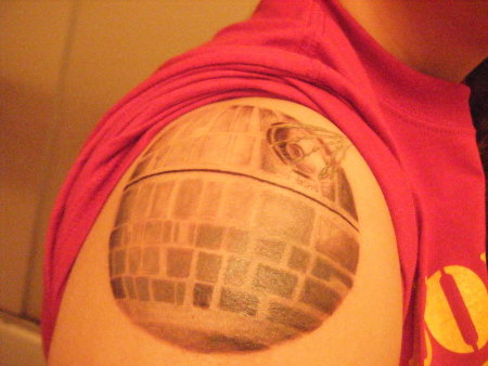It started as just one solitary little star outline, death star tattoo Death 