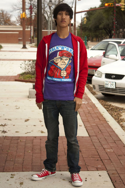 tommy purple loyalkng tshirts model sml Loyal K.N.Gs Tribute to 1980s Garbage Pail Kids w/ Troublesome Tommy T shirt! Make Trouble, Not War!