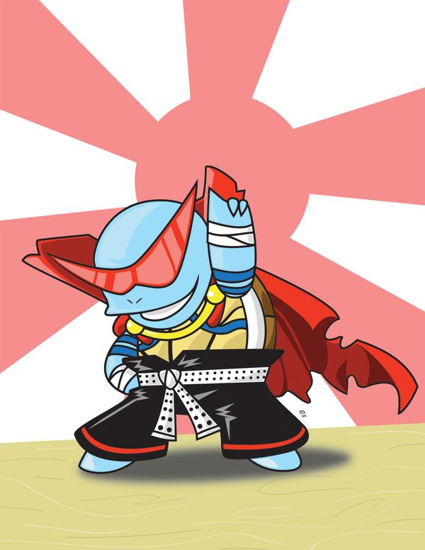 160003 kamina7 super Tangen Toppa Gurren Lagenns Kamina x Pokemons Squirtle... The Coolest Squirtle Leader Ever.