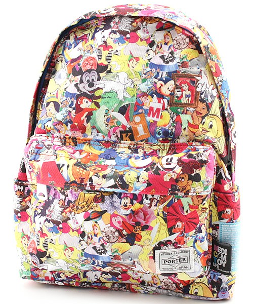 The exterior of the backpack is jam packed with classic Disney Characters, 