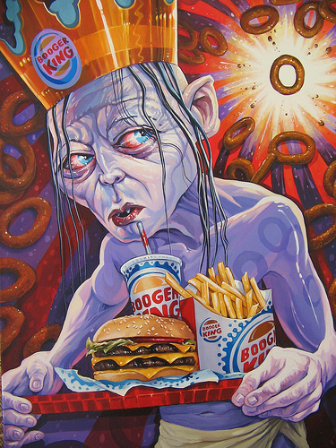 dave macdowell studios gollum burger king lord of the rings Dave Macdowells Acryic Paintings of Lord of the Ring Gollum & Christopher Walken!