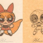 powderpuff girl skeleton drawing 150x150 Michael Paulus Skeletal System of Cartoons; Charlie Brown, Pokemon, Flintstones, Marvin Martian, Tweety Bird... LOONEY TUNES?!