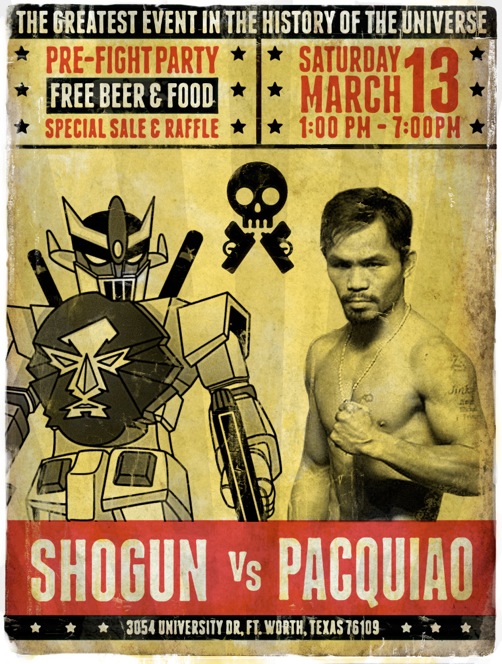shoxpac Dallas, Fort Worth, Texas Shogun Store x Pacman (Manny Pacquaio) T shirt Exclusive for the Big Fight in MARCH 2010!