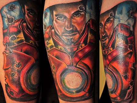 Someone has gotten a legit tattoo of Iron Man as Robert Downey Junior