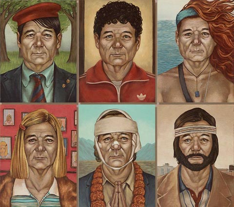 Casey Weldon Bill Murray Wes Anderson Bad Dads Gallery San Francisco what if it could be all murray all the time 1 Casey Weldon’s Bill Murray Portraits, Theme: Bill Murray in Wes Anderson Films All the Time! @ San Francisco “Bad Dads” Gallery! 