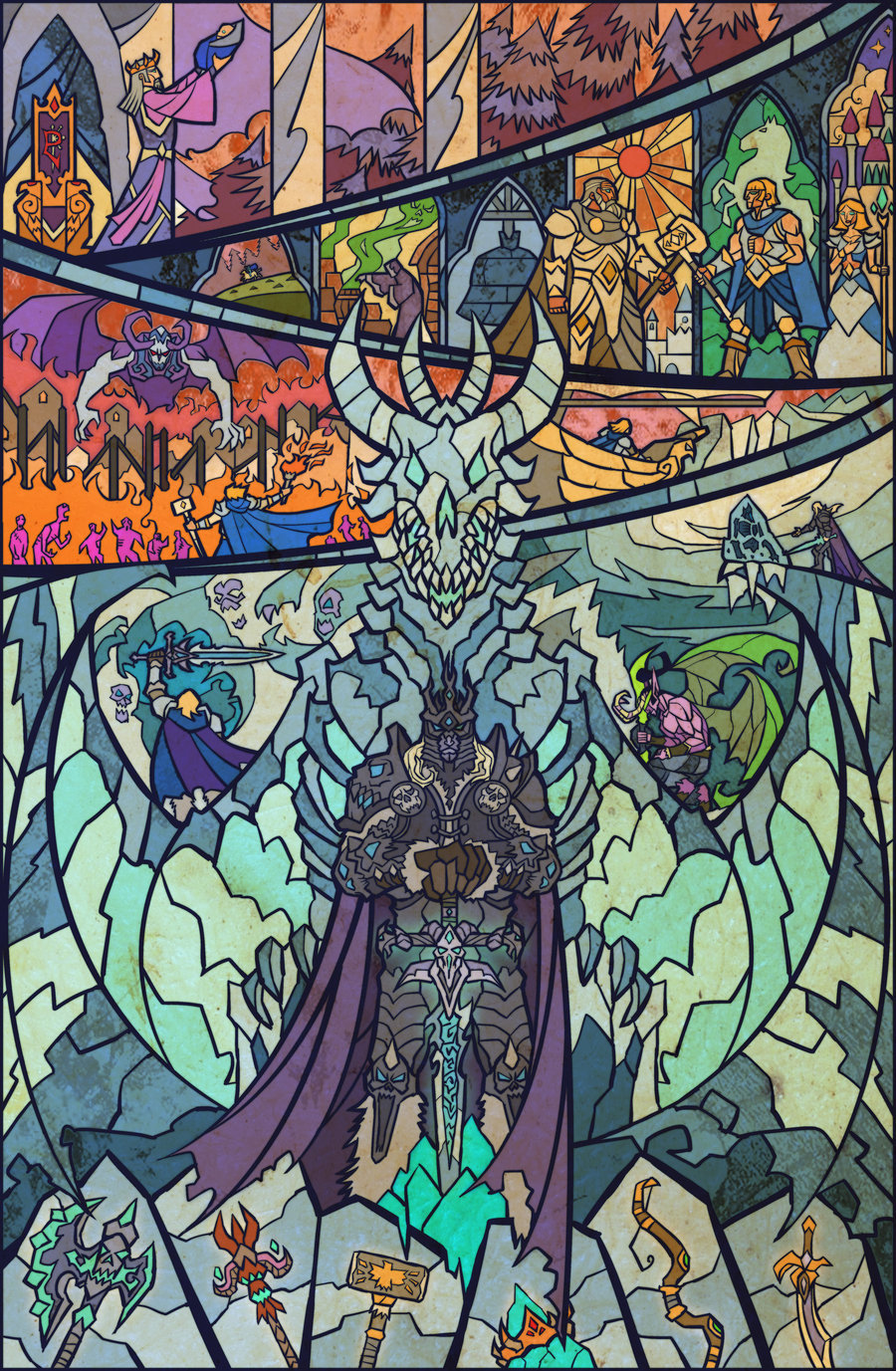 Fall Of Arthas By Jian Guo Breathing2004 Mural Of Arthas The Lich 