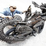 bangkok artist alien predator mortorcycle sci-fi sculpture roongrojna sangwongprisarn ko art shop1