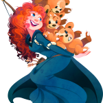Disney Princess Illustrations by Kuitsuku, Featuring Brave's Merida, Tiana, Belle, Jasmine, Ariel, & Rapunzel1