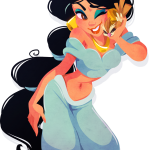 Disney Princess Illustrations by Kuitsuku, Featuring Brave's Merida, Tiana, Belle, Jasmine, Ariel, & Rapunzel4
