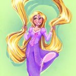 Disney Princess Illustrations by Kuitsuku, Featuring Brave's Merida, Tiana, Belle, Jasmine, Ariel, & Rapunzel5