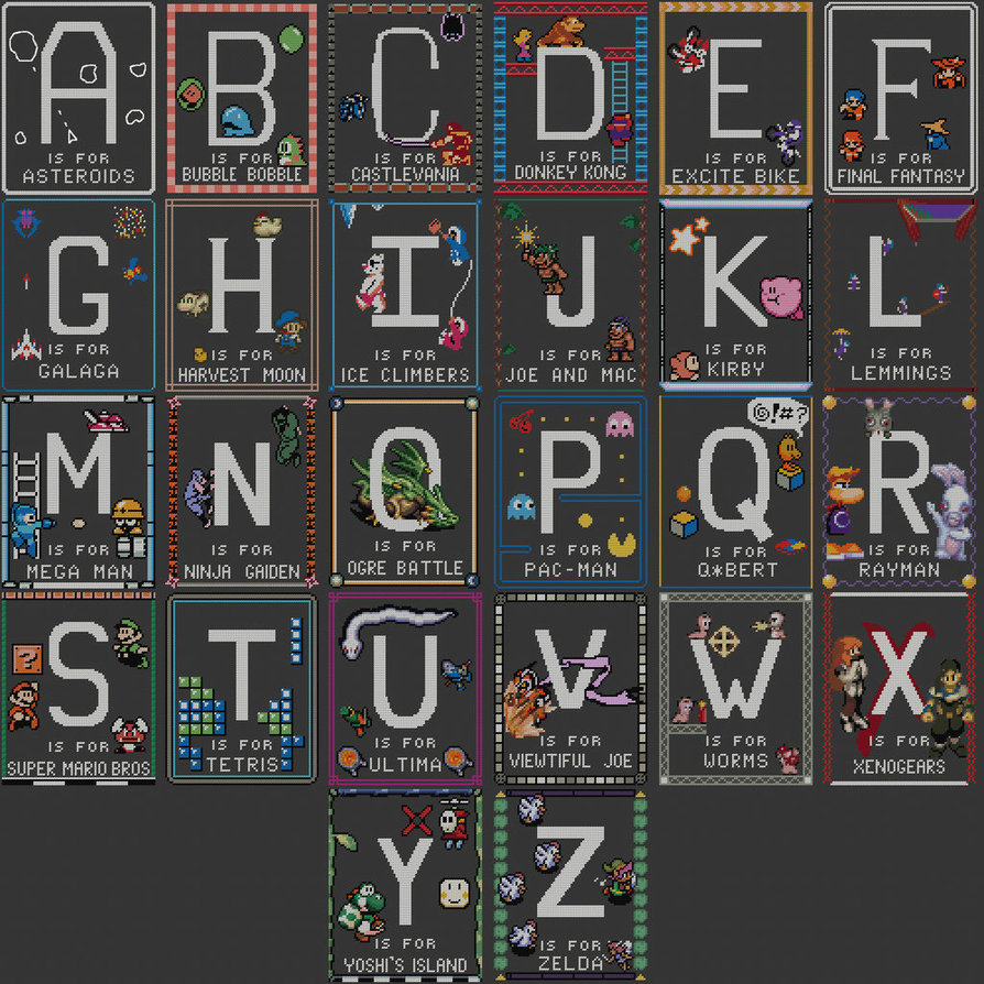 Video Game Alphabet Pattern by Coliescutecrafts! Featuring